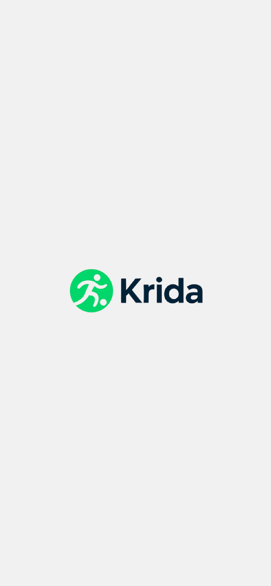 KRIDA app screen — Splash