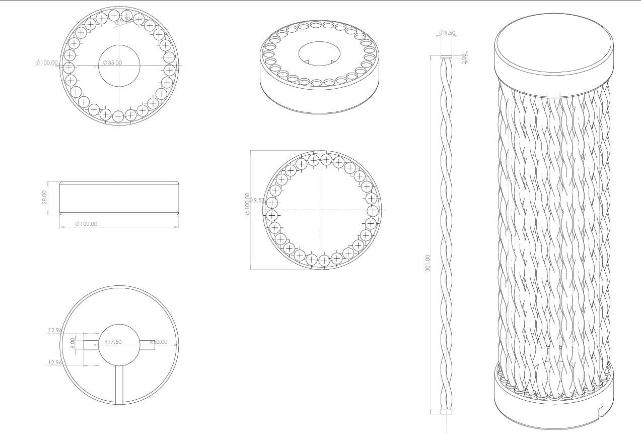 Technical drawing of LUMOS lamp